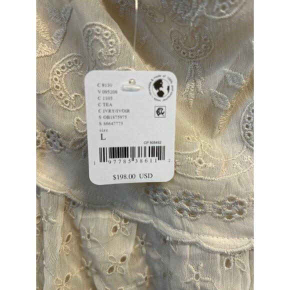 NWT BOHO eyelet Ivory Free People Malina Maxi Dress Size Large $198 MSRP - Picture 4 of 11